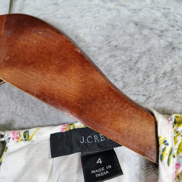 J.Crew Maxi Dress Women's 4 White Pink Meadow Floral Poplin Back-Cutout Cottage - Picture 3 of 13